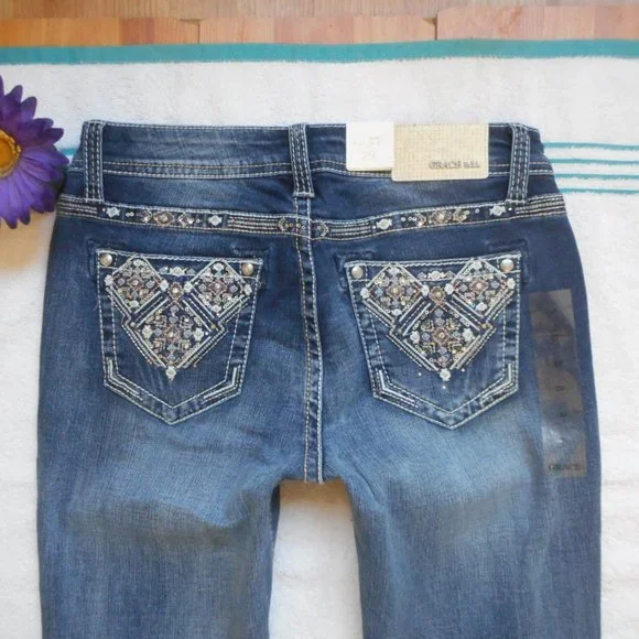 🌸SOLD🌸 New GRACE in LA Jeans Size 29 Mid Rise Boot Cut - Picture 9 of 14